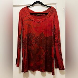 Red/Black Burnout Tunic